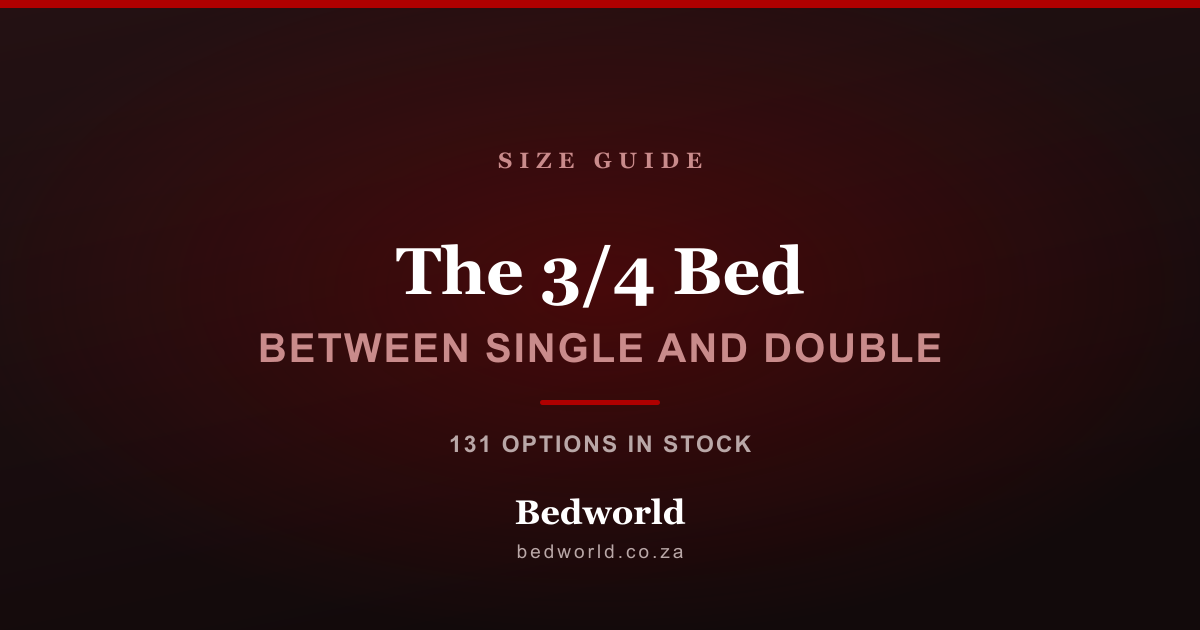 Three quarter bed size compared with a single and a double bed